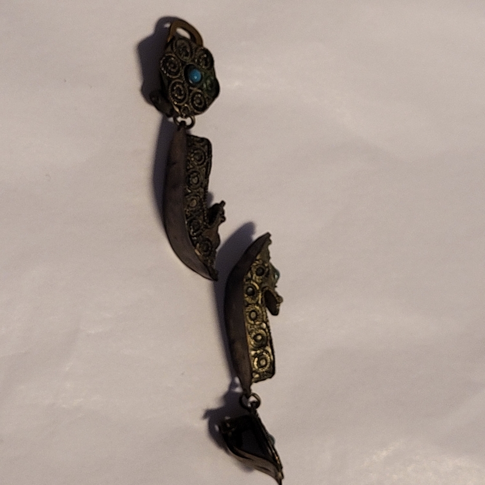 Vintage silver tone Persian Slipper clip on Earrings PRICE REDUCED!! - Picture 9 of 9